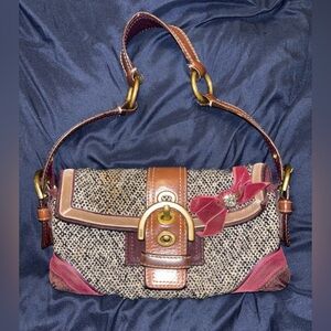 Coach Vintage 8F01 Multicolor Tweed Soho Demi Shoulder Bag Y2K